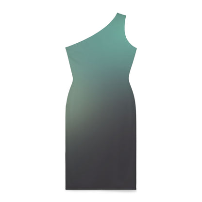 Sea Foam Tones Women's Asymmetrical Shoulder Dress