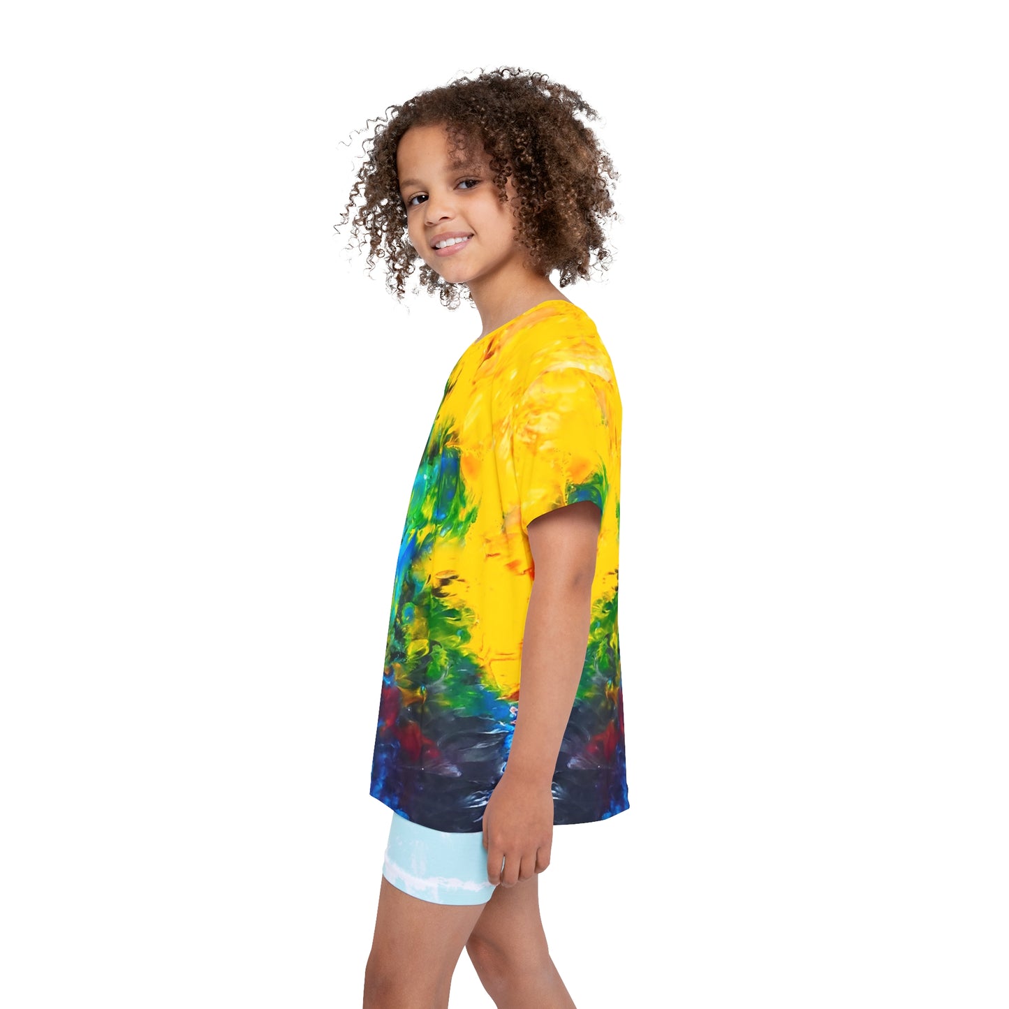 Colorful Paint Waves Kids' Poly Tee