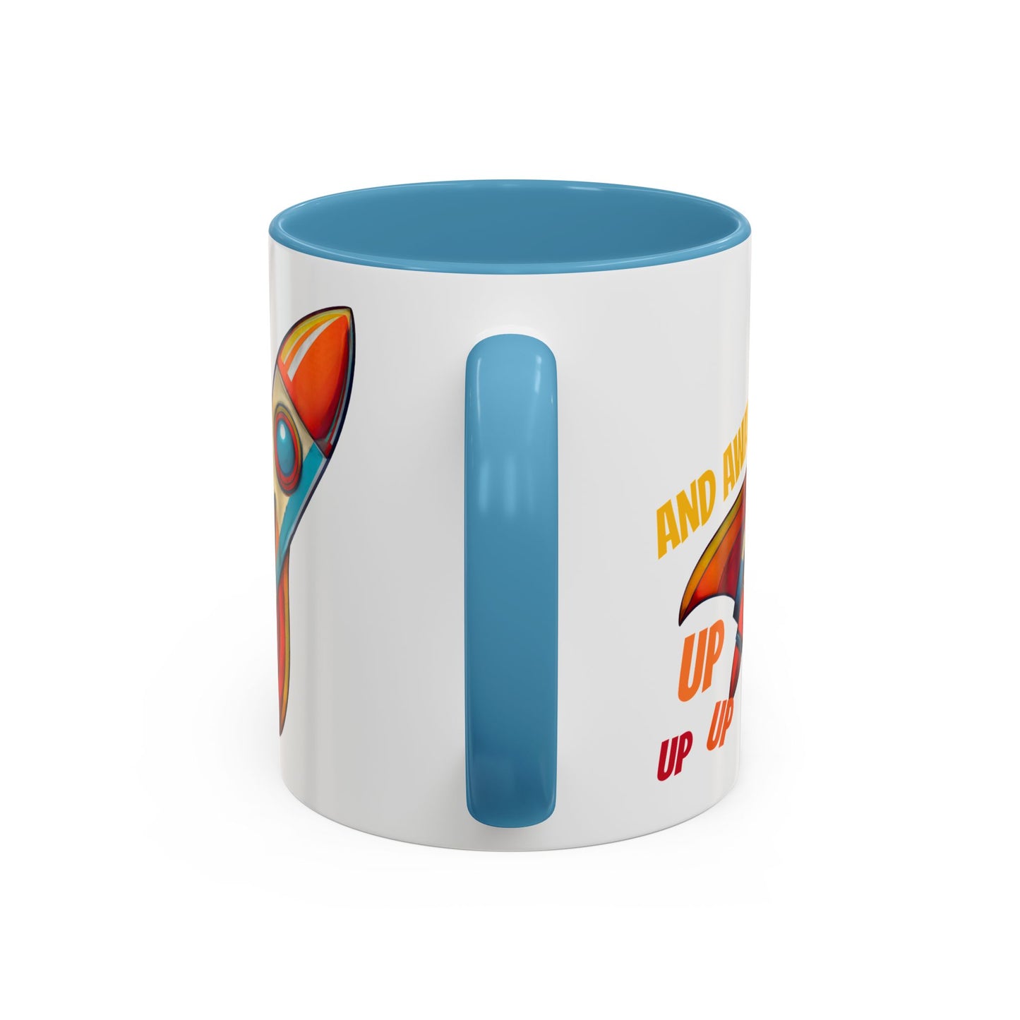 Rocket Ship Liftoff Colorful Ceramic Mug (11, 15oz)