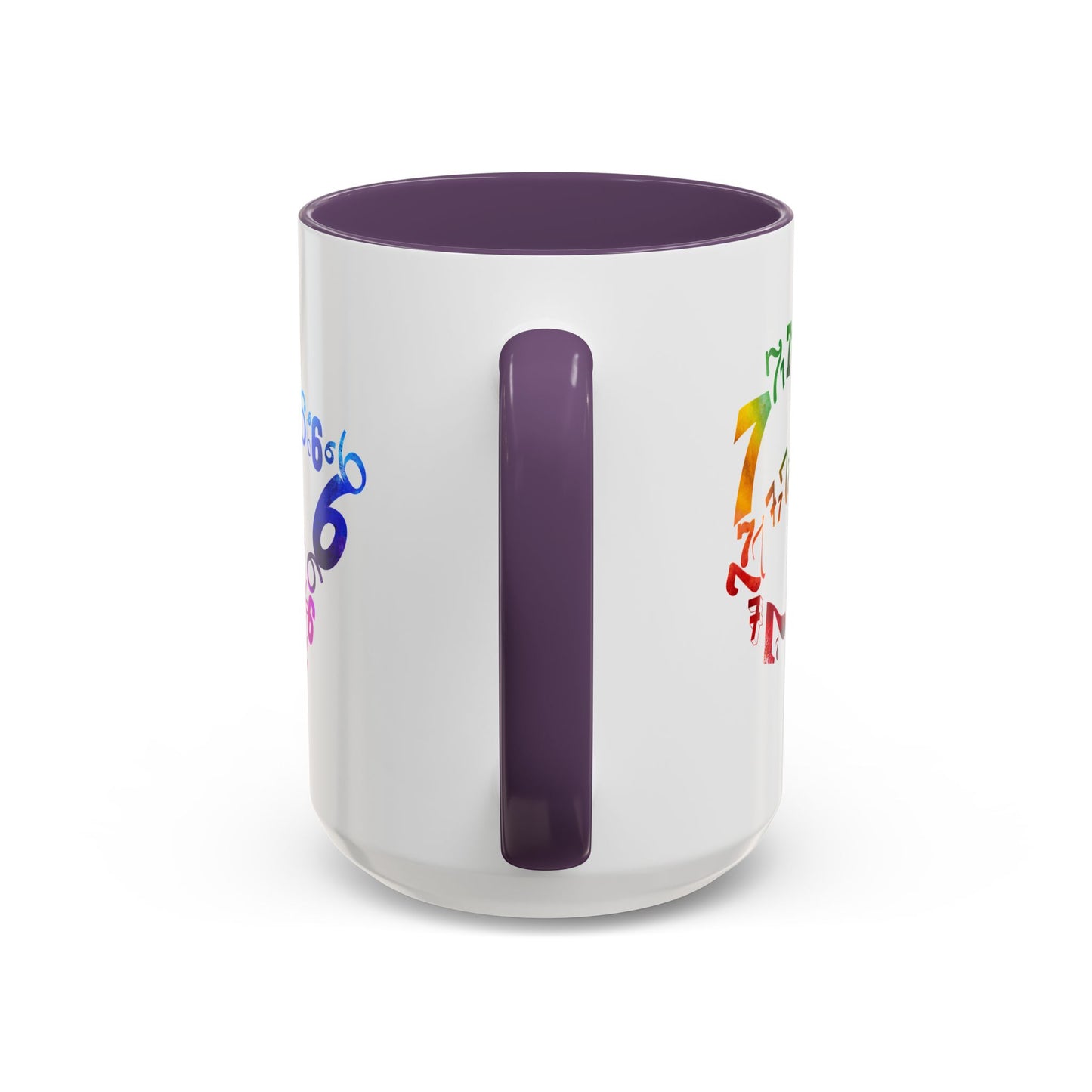6-7 Meme Illusion Colorful Handle Ceramic Mug (11, 15oz)