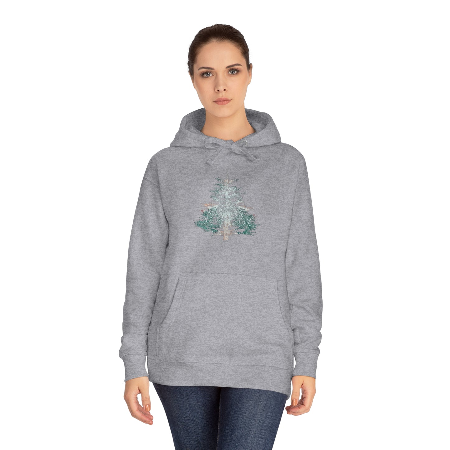 Painted Pine Tree Adult Fleece Hoodie