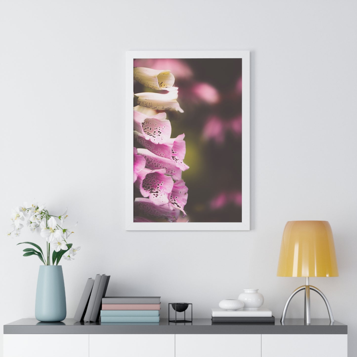 Foxglove Flowers Framed Matte Print