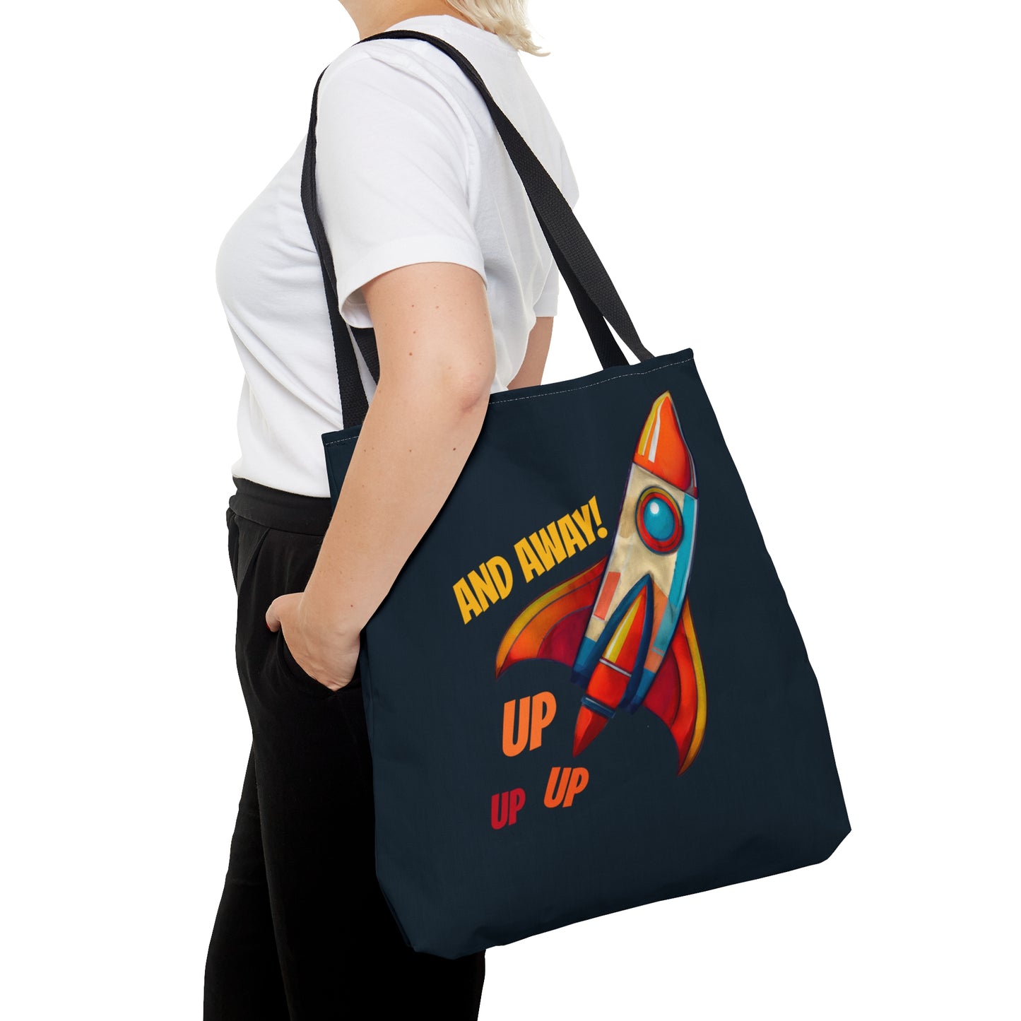 Rocket Ship Liftoff Tote Bag