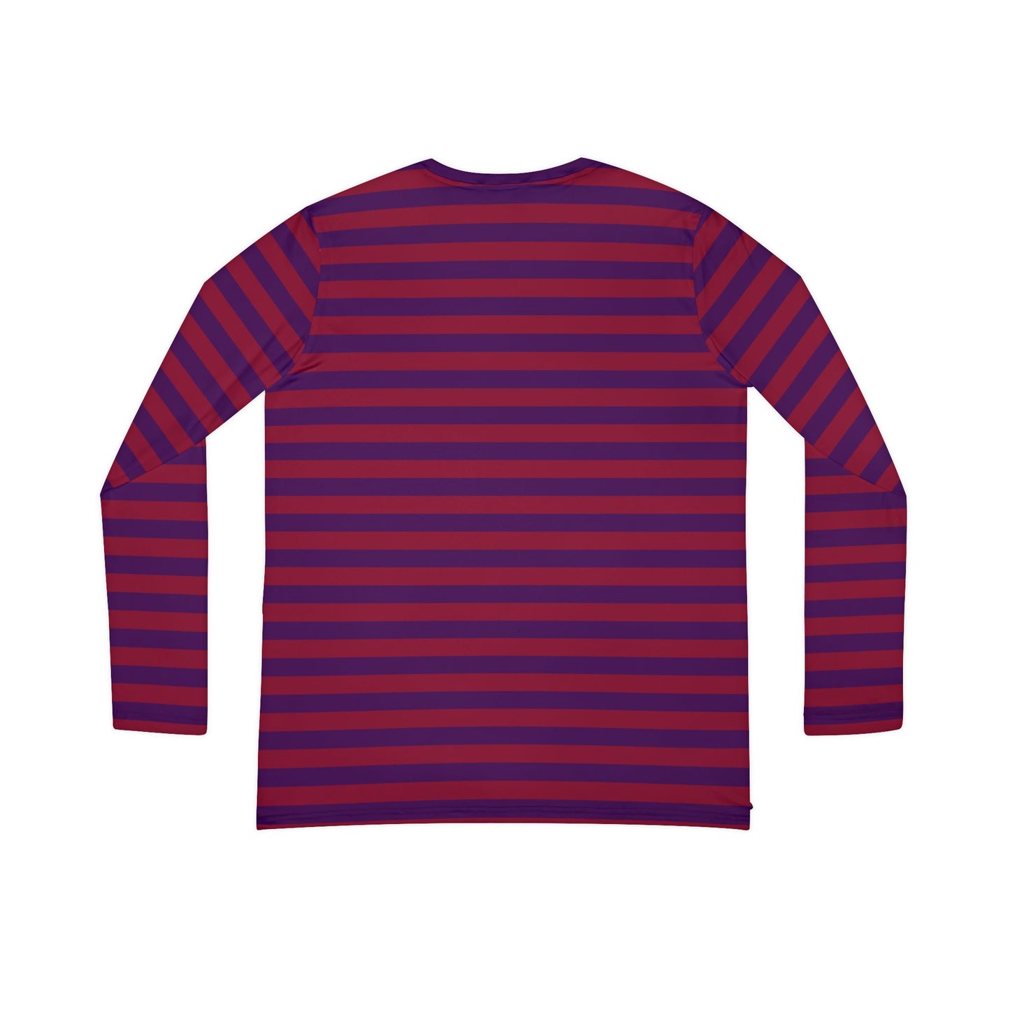 Red + Purple Skinny Striped Women's Long Sleeve V-neck Shirt
