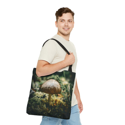 Mossy Mushroom House Artistic Tote Bag