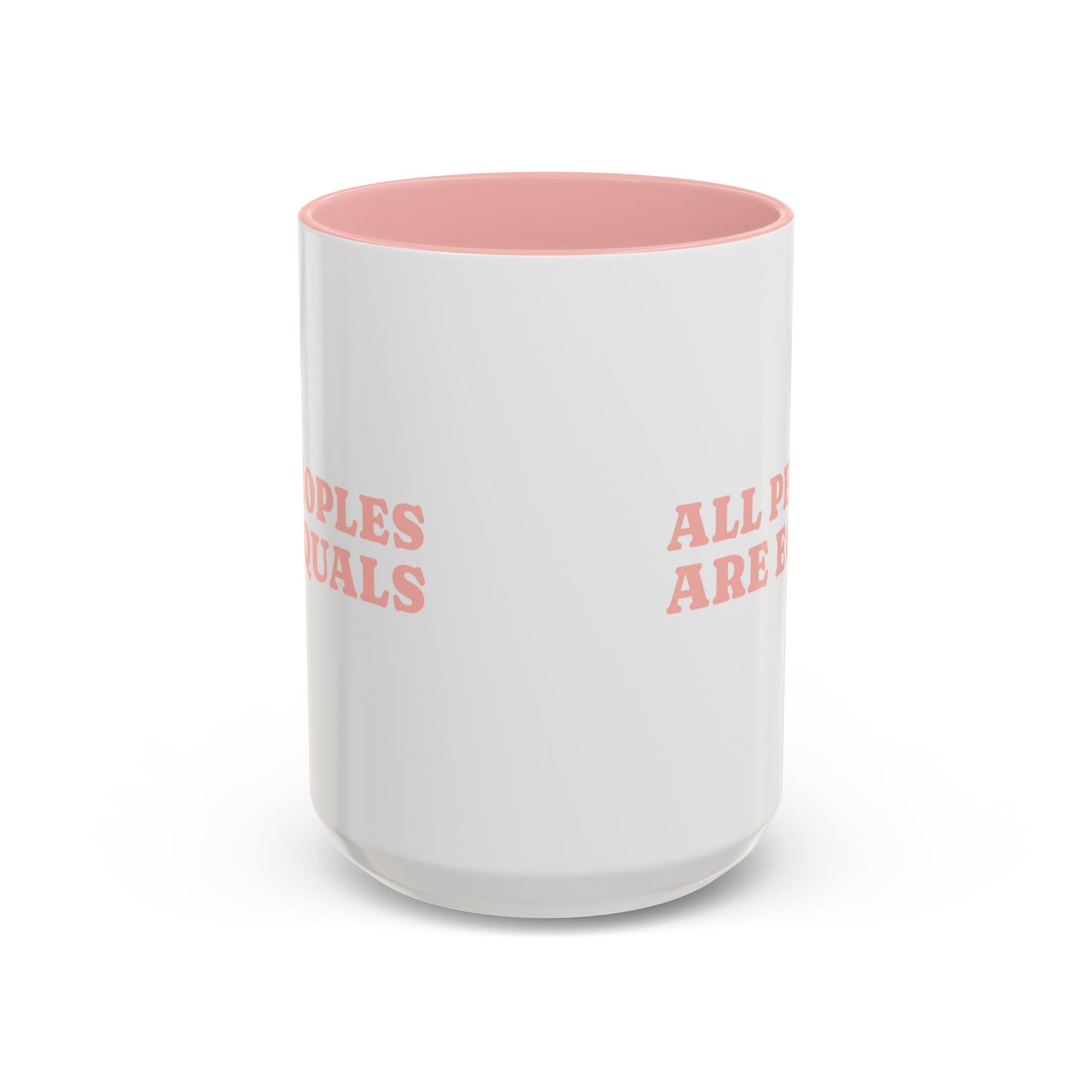 All People Are Equals Pink Handle Ceramic Mug (11, 15oz)