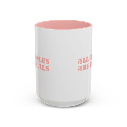 All People Are Equals Pink Handle Ceramic Mug (11, 15oz)