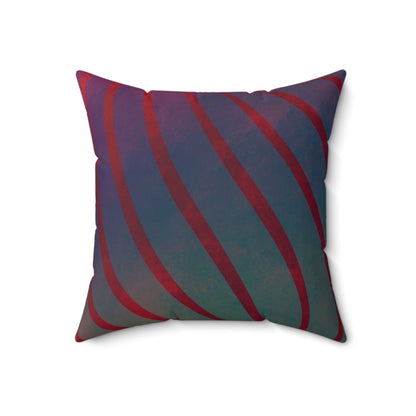 Red + Teal Illusion Wave Stripes Faux Suede Throw Pillow