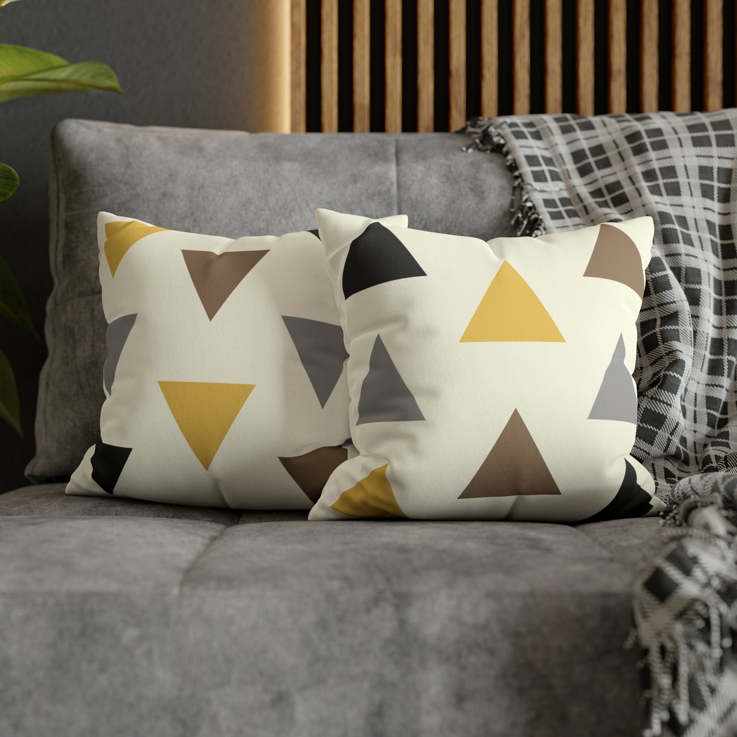 Warm Triangles Faux Suede Throw Pillow Case (multi sizes)