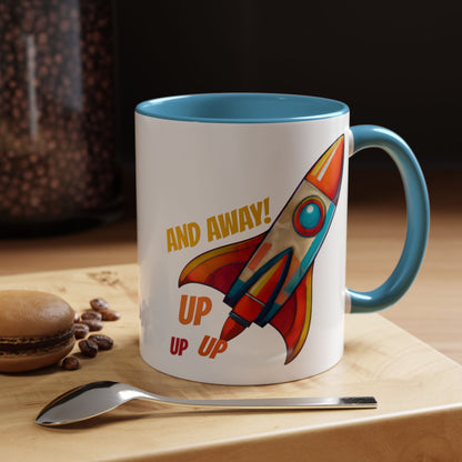 Rocket Ship Liftoff Colorful Ceramic Mug (11, 15oz)