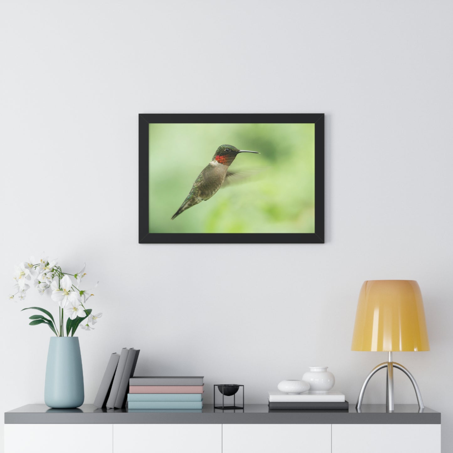 Hummingbird In-Flight Framed Matte Print