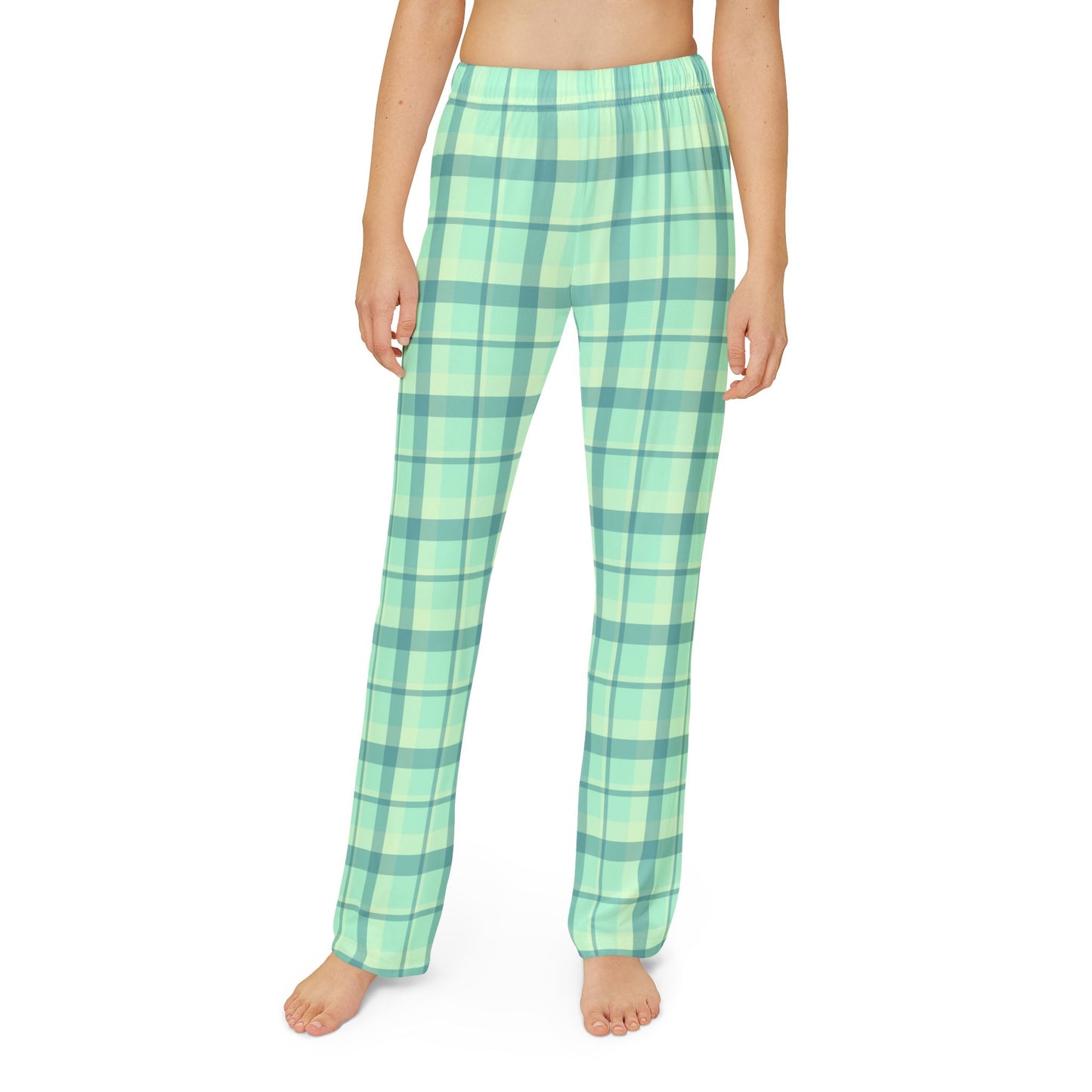 Minty Green Plaid Kids' Pajama Pants