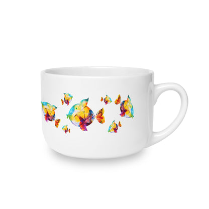 Happiness is a Painted Fish Extra Large Ceramic Mug, 25oz