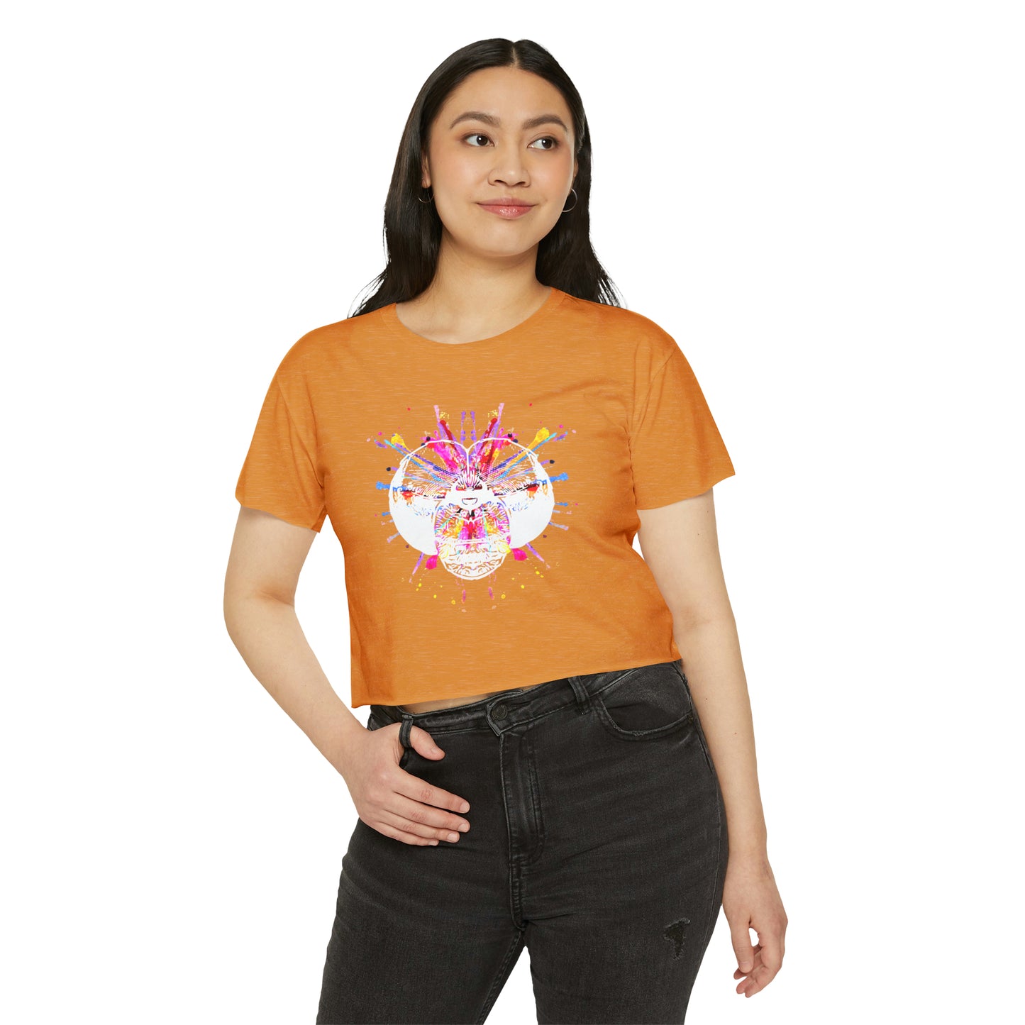 Dragonfly Color Explosion Women's Crop Top