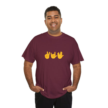 Peace, Love, Live Long Emoji Adult 100% Cotton T-Shirt (Multicolors)