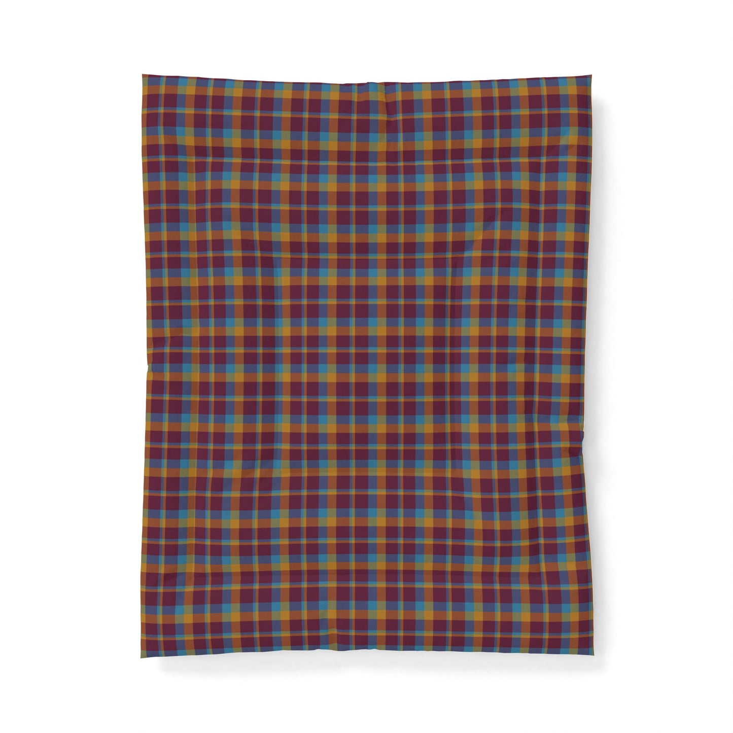 Mustard + Plum Plaid 100% Cotton Comforter