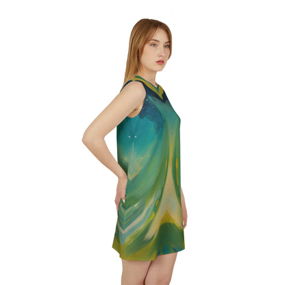 Oceanids Sleeveless Trapeze Mini Dress