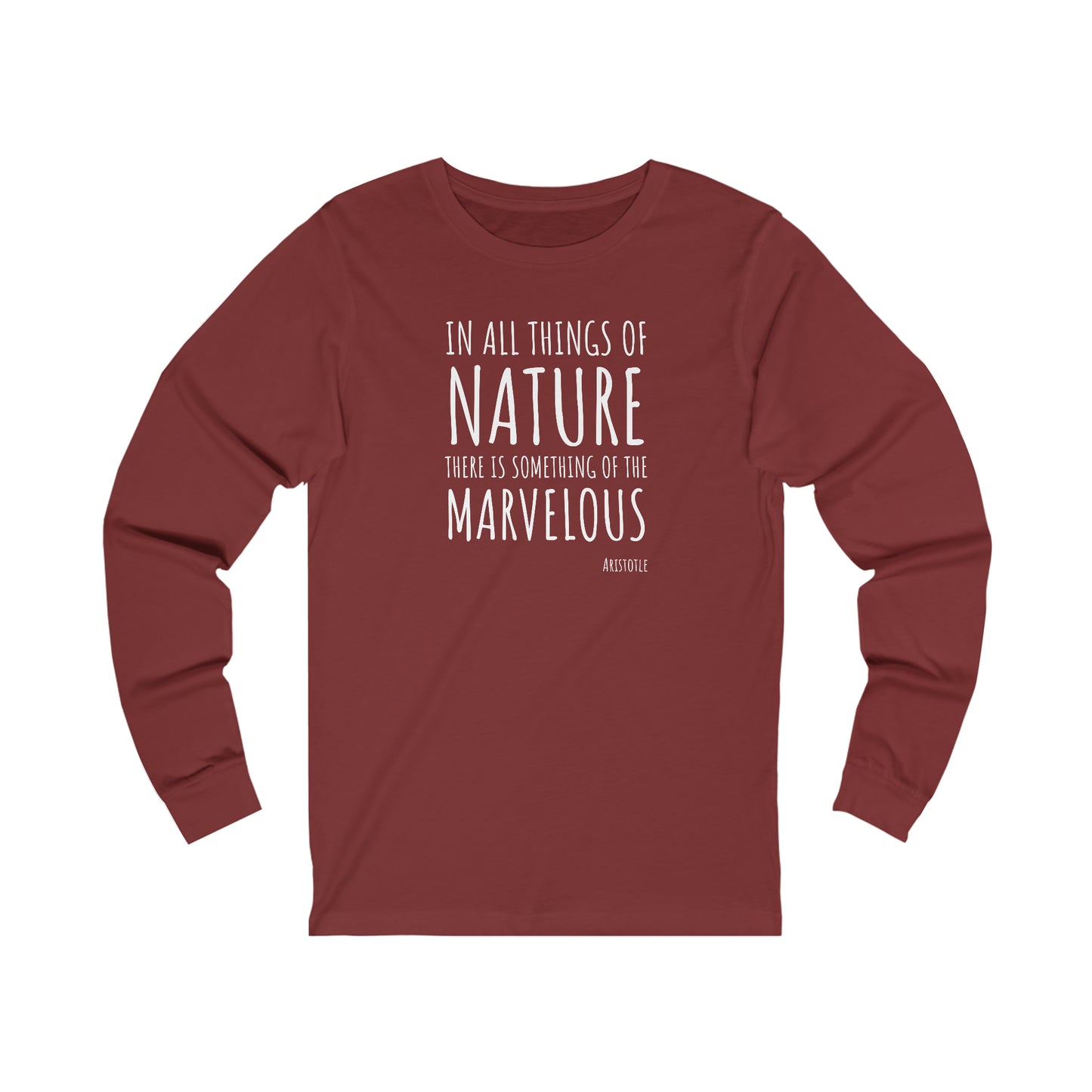 Marvelous Nature Aristotle Quote Adult Long Sleeve Shirt