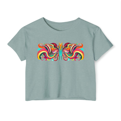 Butterfly Symmetry Women's Crop Top