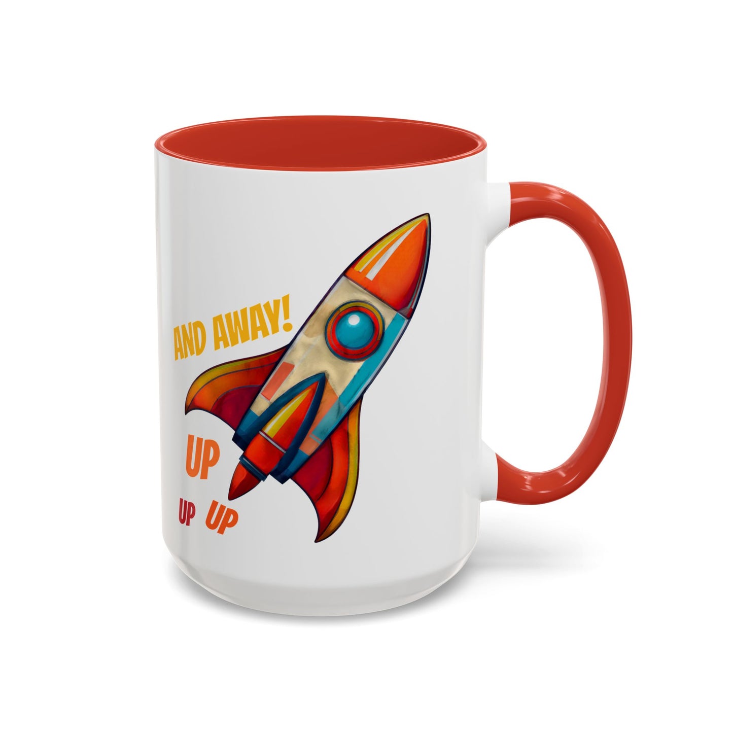 Rocket Ship Liftoff Colorful Ceramic Mug (11, 15oz)