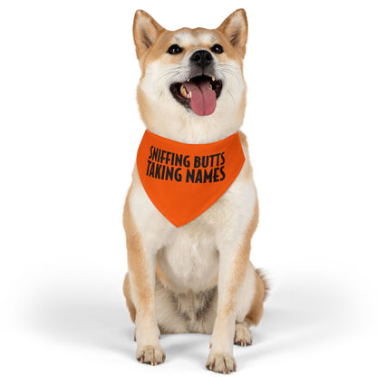 Sniffing Butts Taking Names Safety Orange Pet Bandana