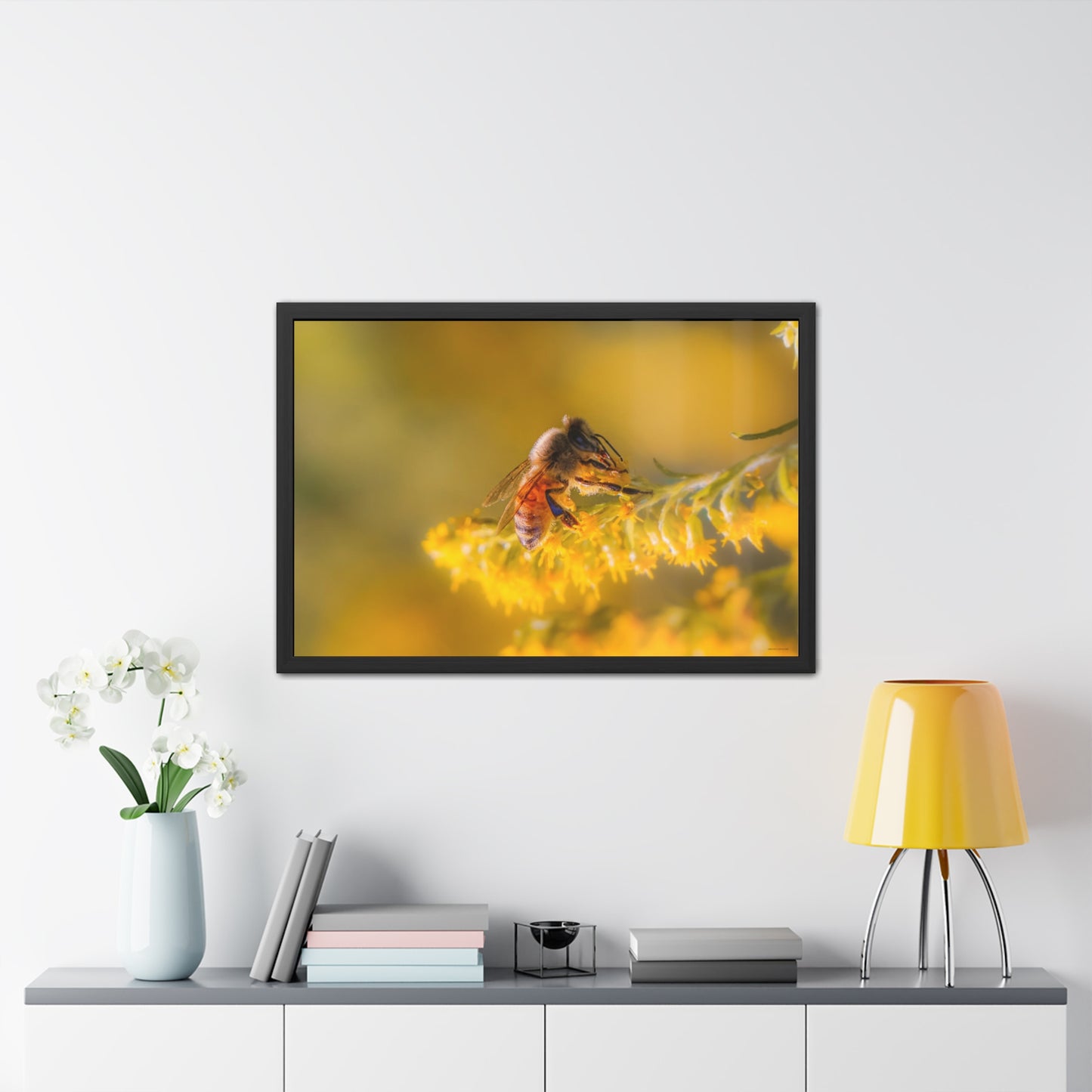 Golden Honey Bee Framed Fine Art Photograph