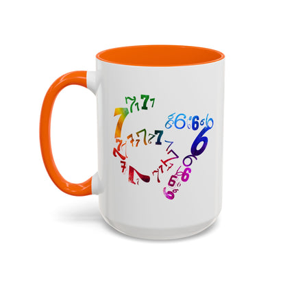 6-7 Meme Illusion Colorful Handle Ceramic Mug (11, 15oz)