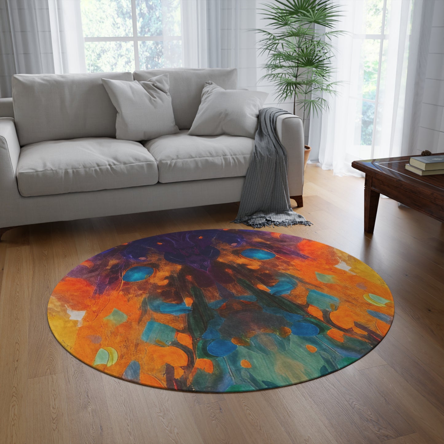 Dog Star Rises Round Rug