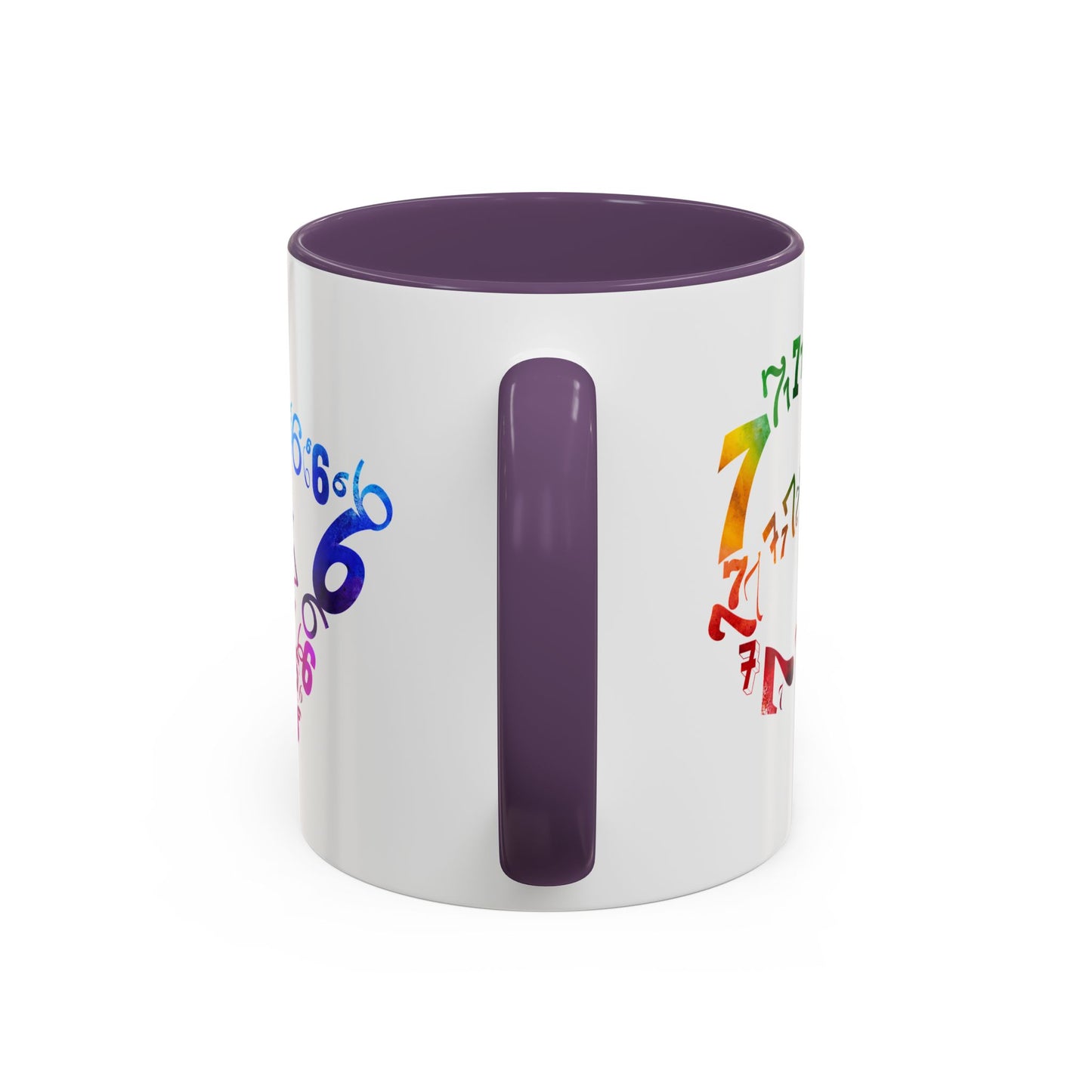 6-7 Meme Illusion Colorful Handle Ceramic Mug (11, 15oz)