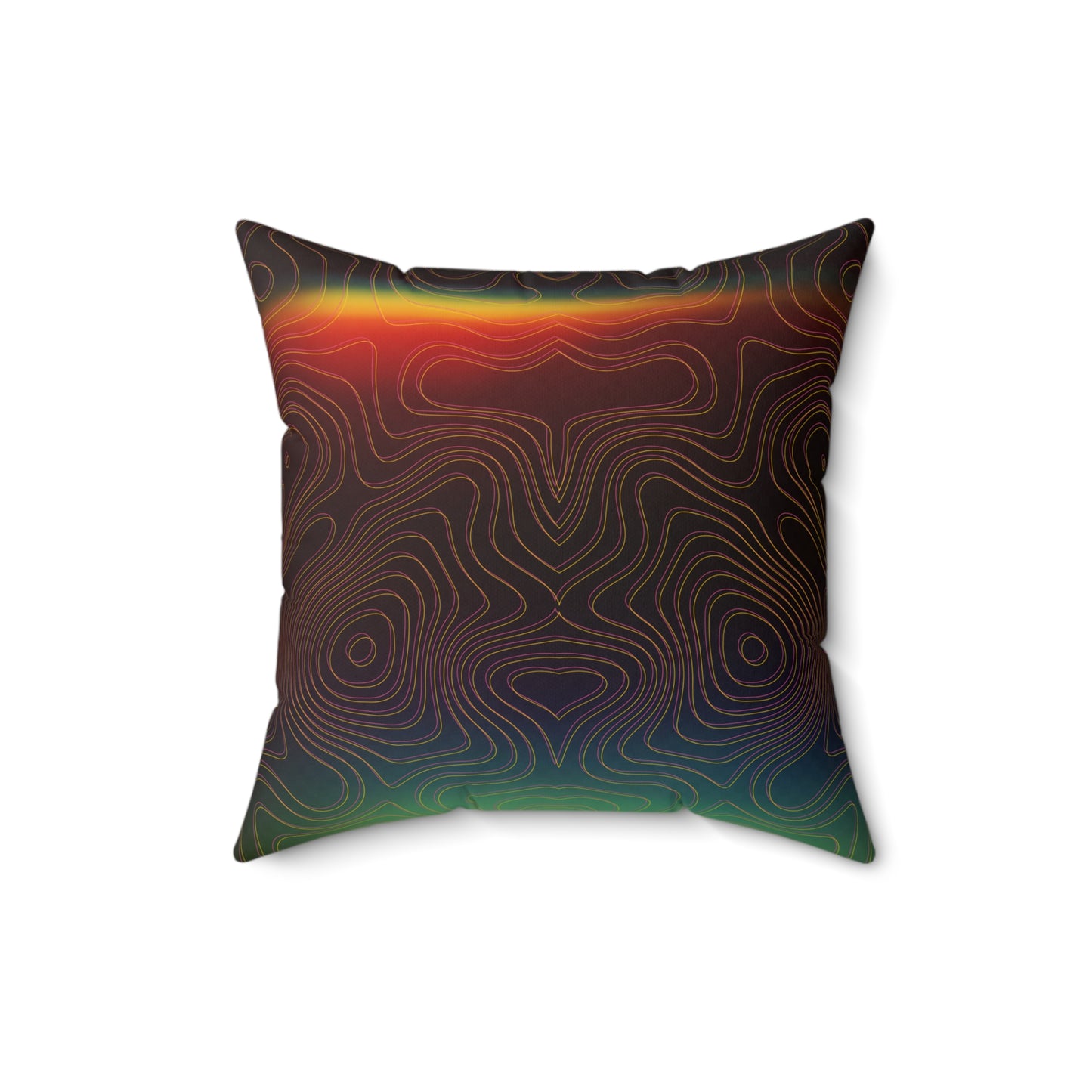 Spectral Heat Wave Faux Suede Throw Pillow