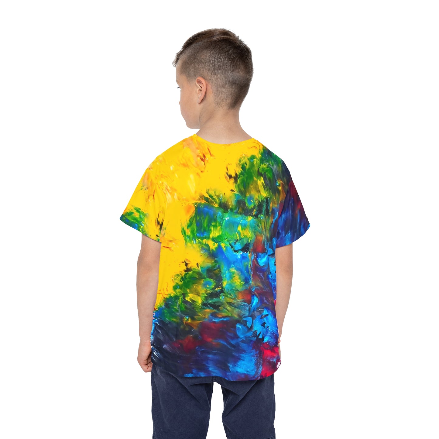 Colorful Paint Waves Kids' Poly Tee