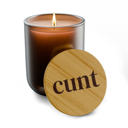Engraved Spicy C-Word Scented Soy Candle, 14oz | Funny Joke Gifts