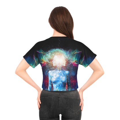 21st Century Gaia Surreal Art Crop Top