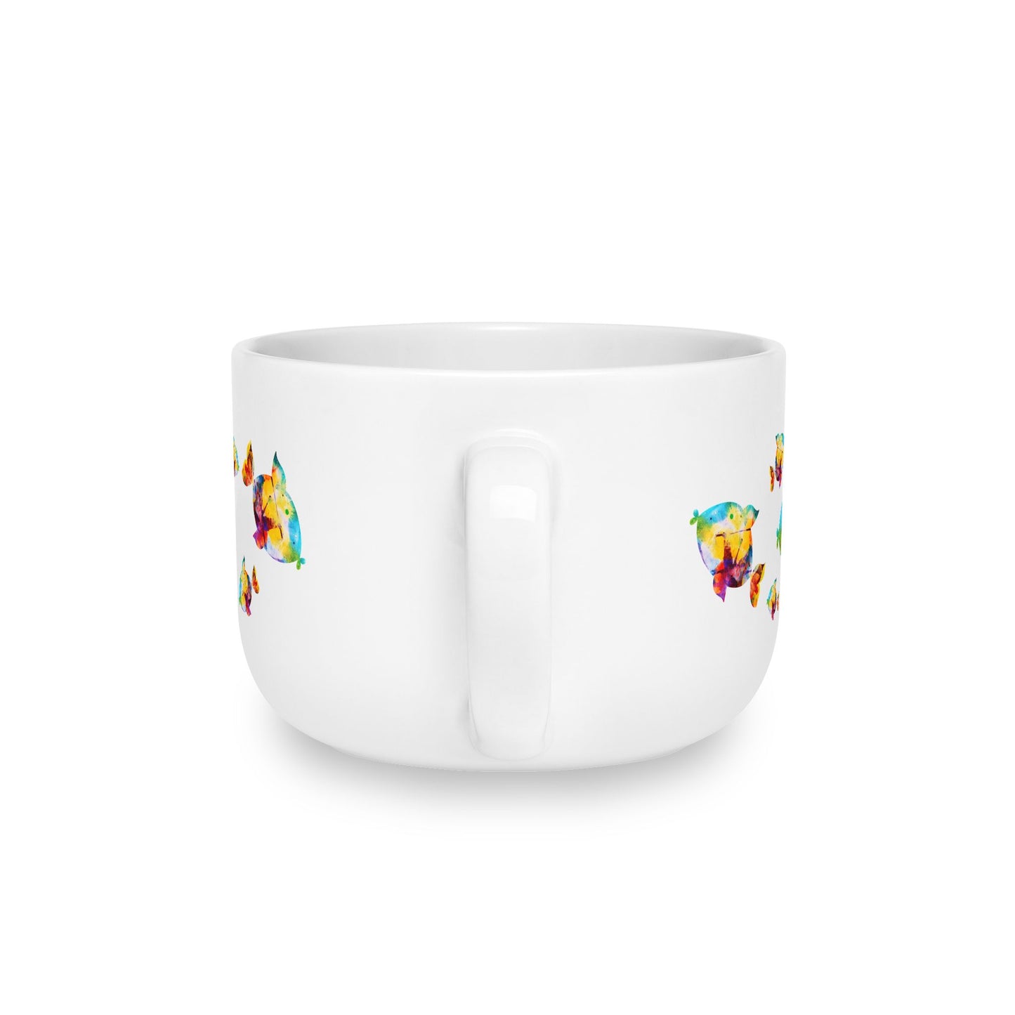 Happiness is a Painted Fish Extra Large Ceramic Mug, 25oz