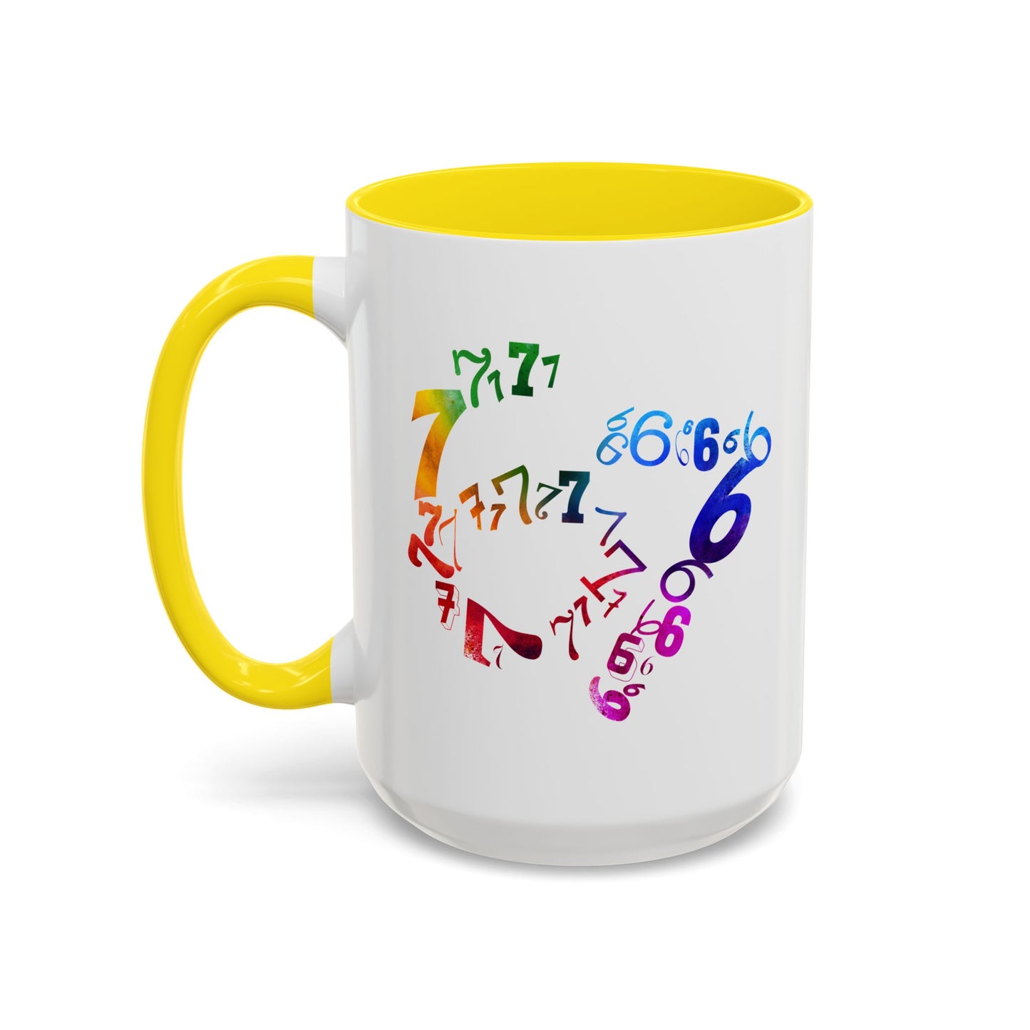 6-7 Meme Illusion Colorful Handle Ceramic Mug (11, 15oz)