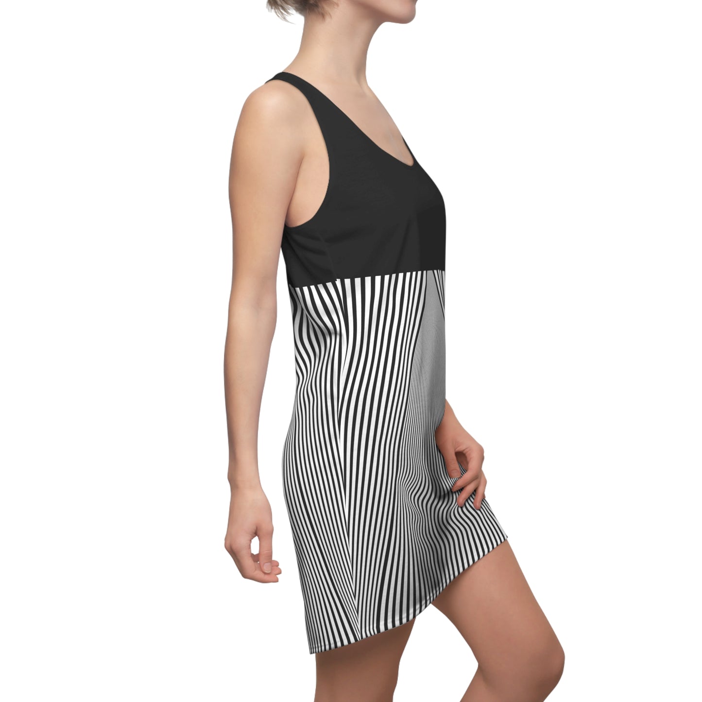 Hypnotic Stripes Slinky Racerback Dress