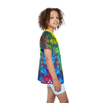 Colorful Paint Waves Kids' Poly Tee