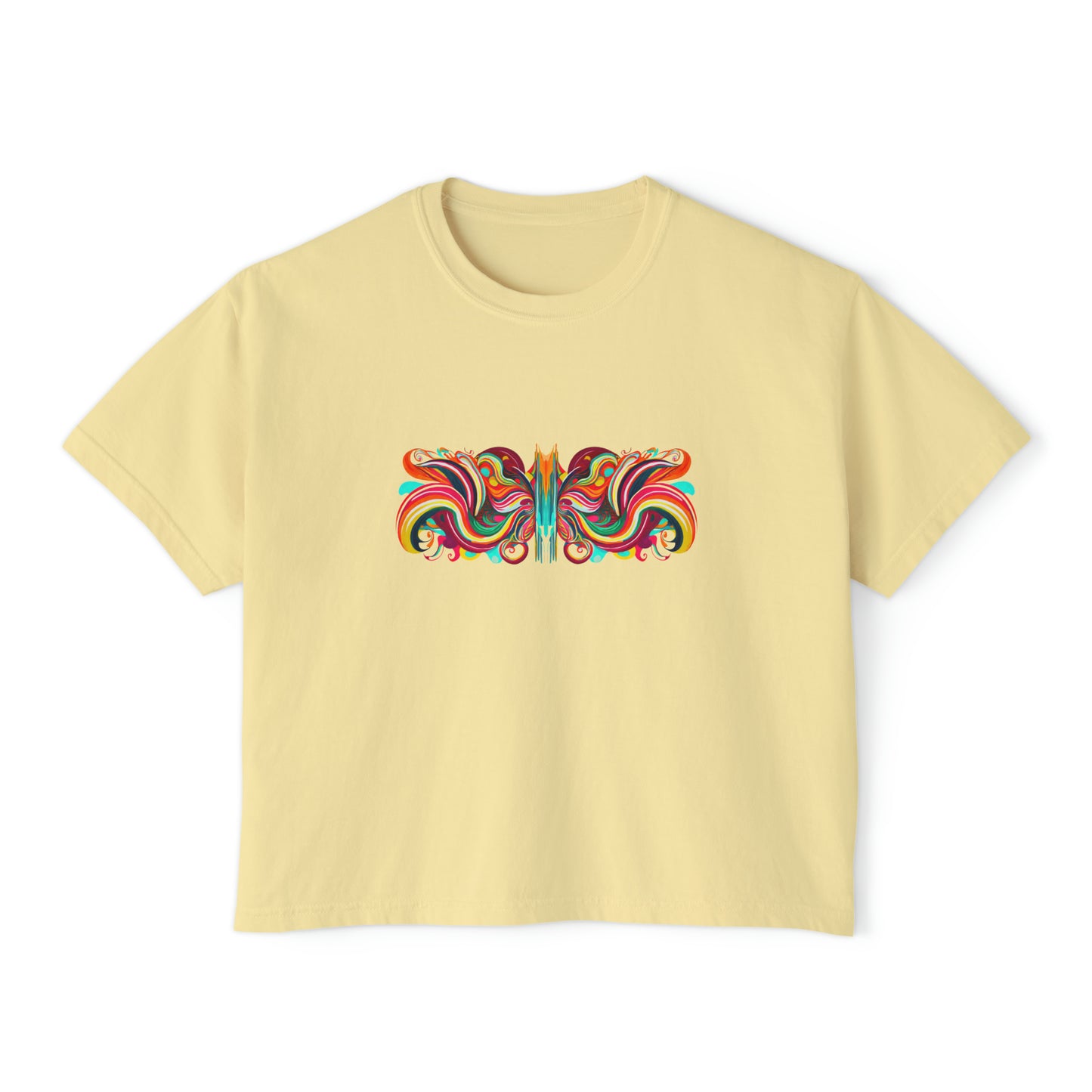 Butterfly Symmetry Women's Mid-Waist T-Shirt