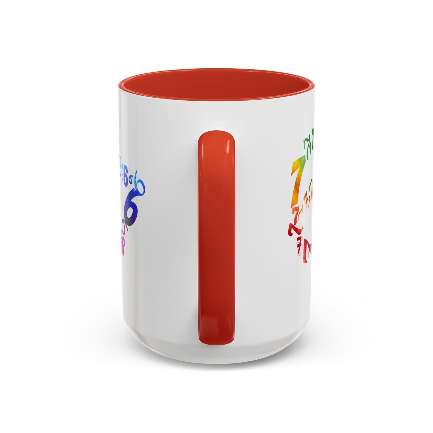 6-7 Meme Illusion Colorful Handle Ceramic Mug (11, 15oz)
