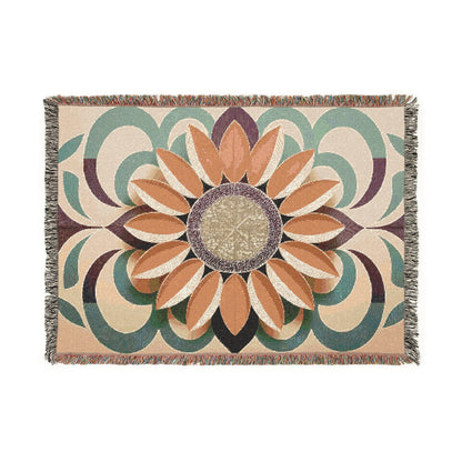 Neutral Flower 100% Cotton Woven Blanket (3 sizes)