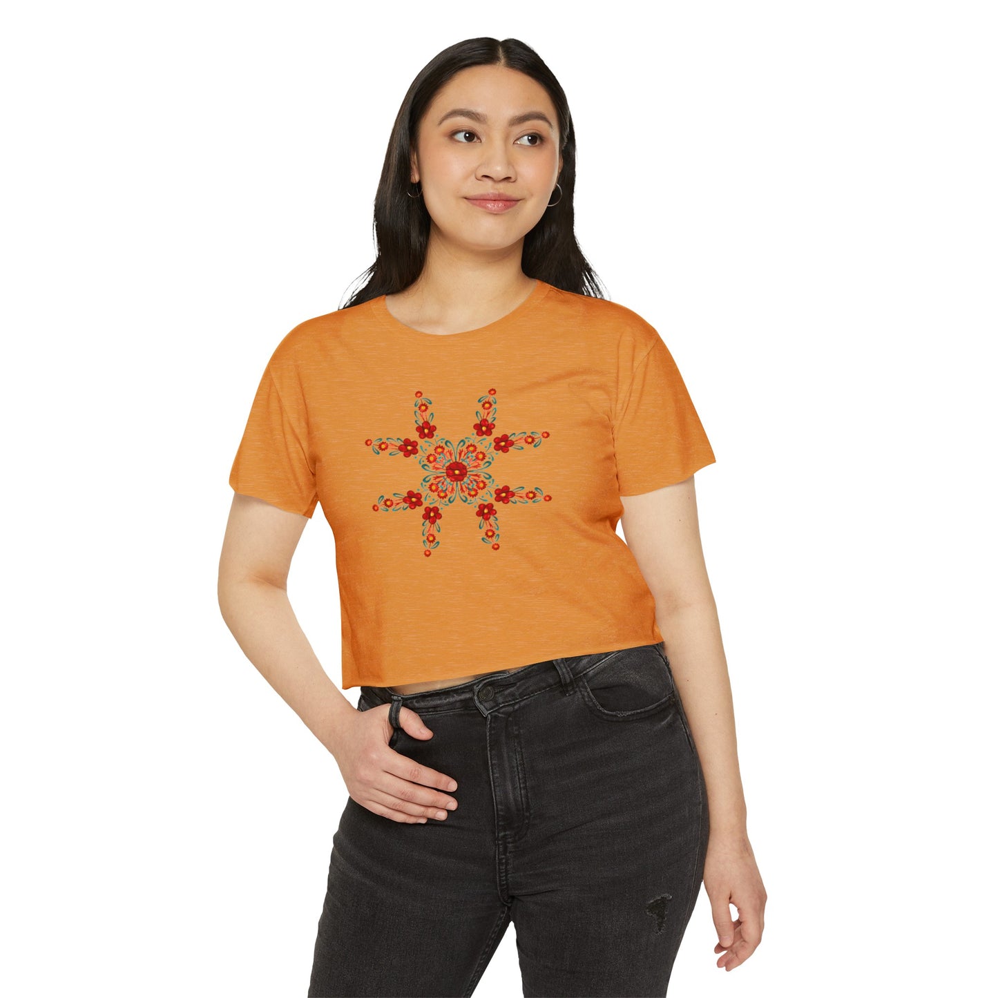 Painted Summer Flowers Women's Crop Top