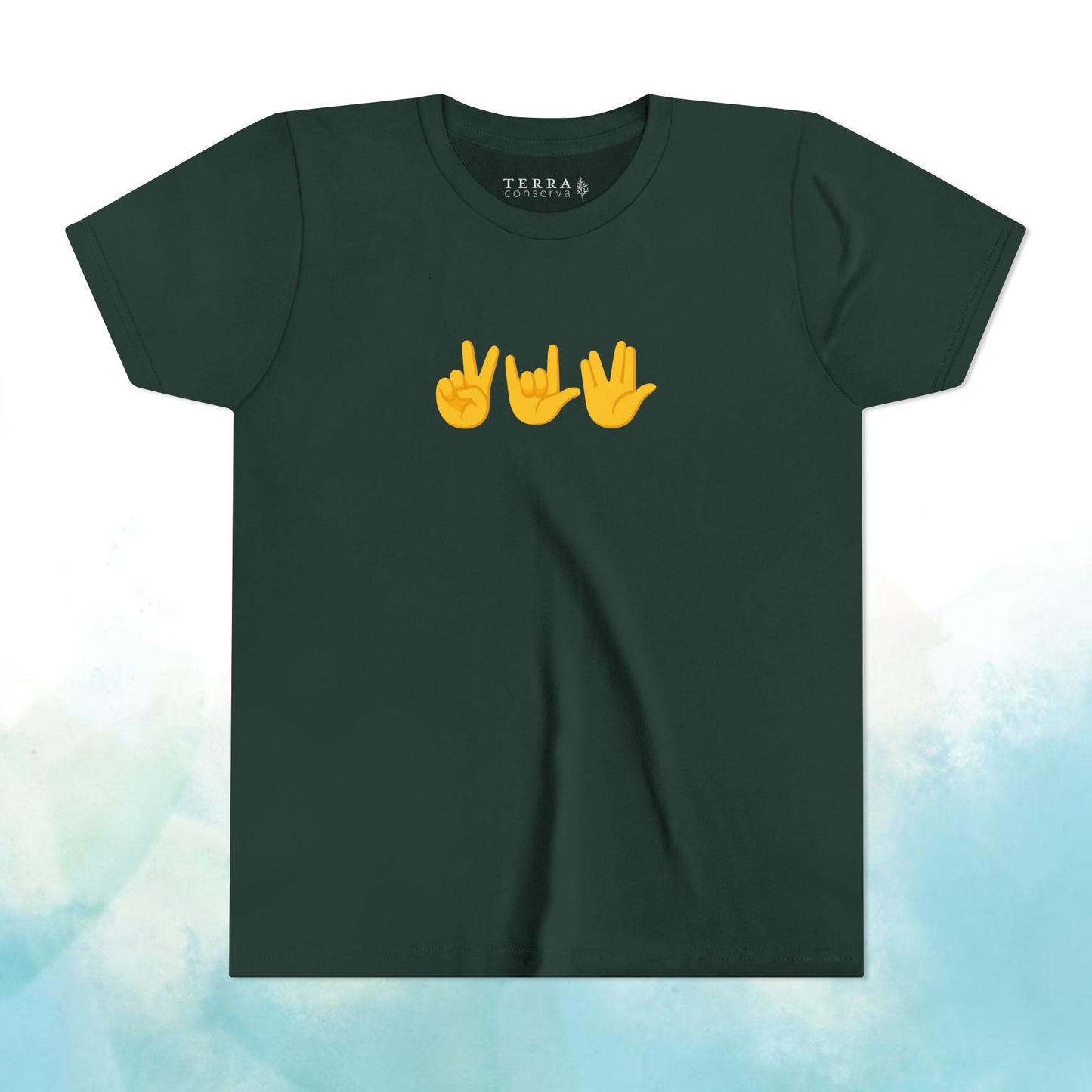 Peace, Love, Live Long Emoji Short Sleeve Kids' T-Shirt (multicolors)