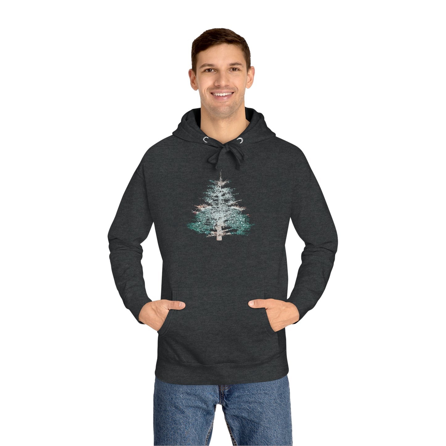 Painted Pine Tree Adult Fleece Hoodie