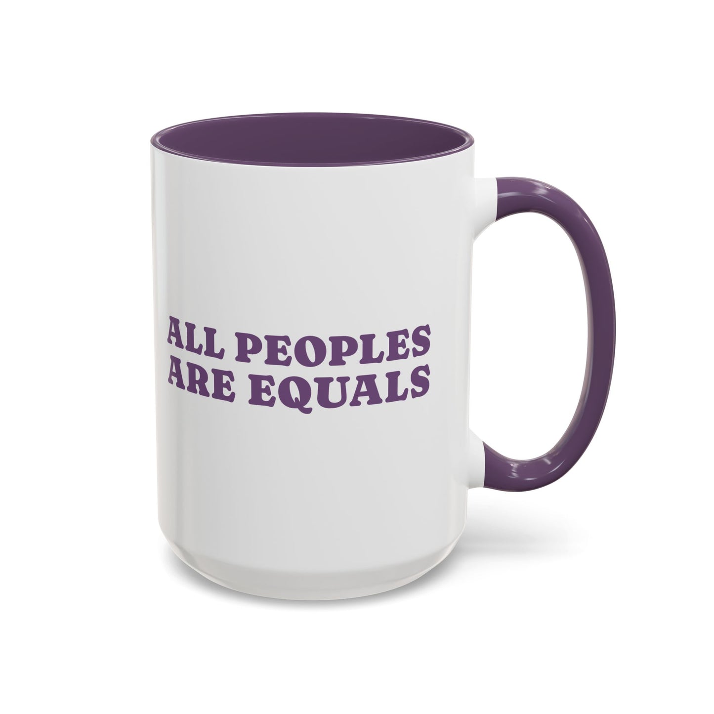 All People Are Equals Purple Handle Ceramic Mug (11, 15oz)