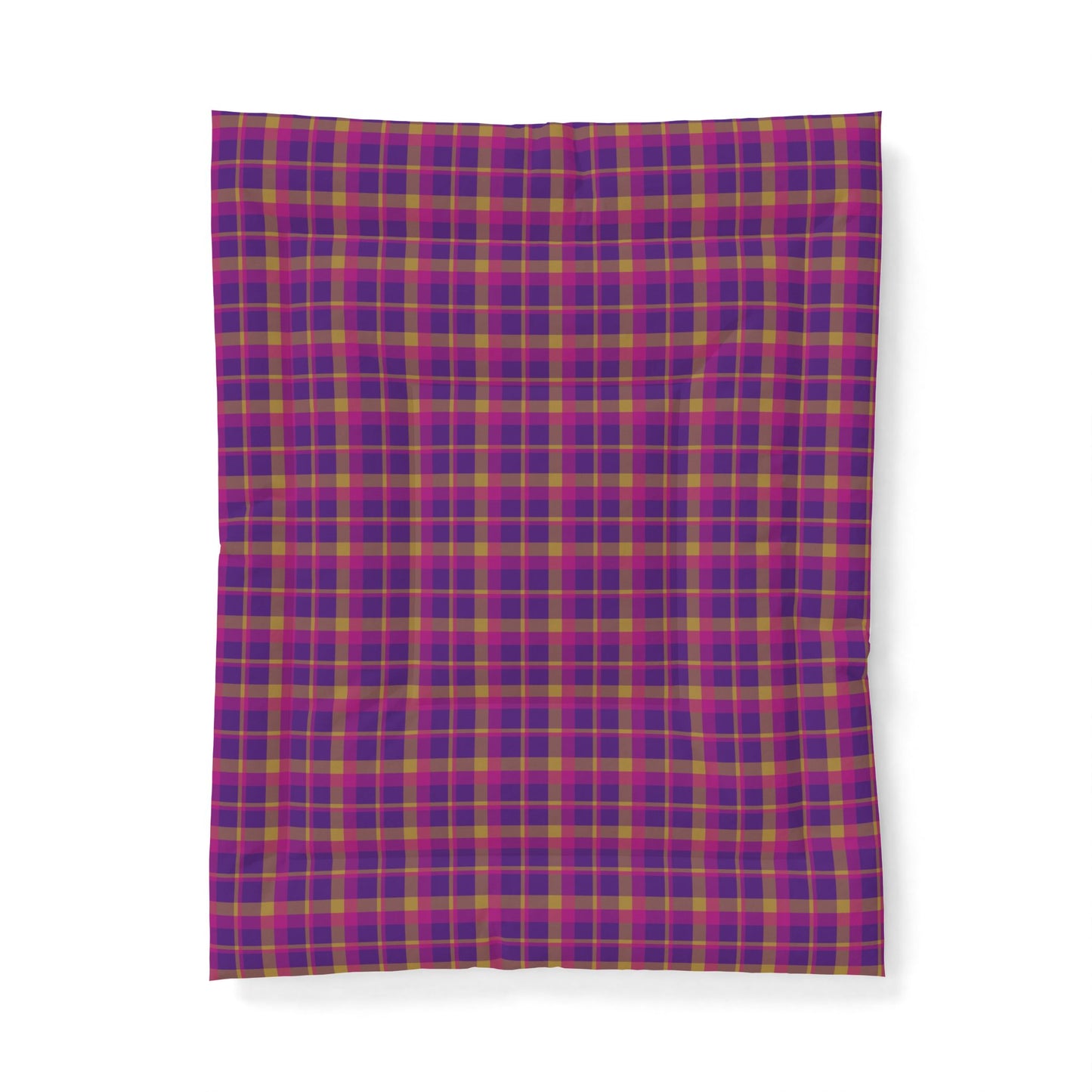 Yellow + Magenta Plaid 100% Cotton Comforter