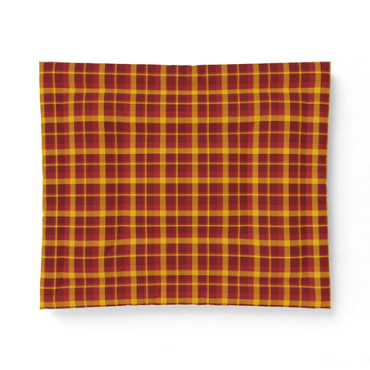 Gold + Red Plaid 100% Cotton Comforter