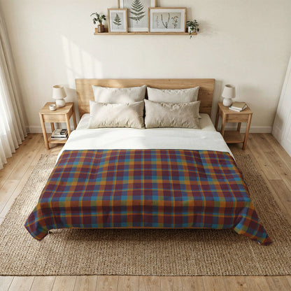 Mustard + Plum Plaid 100% Cotton Comforter