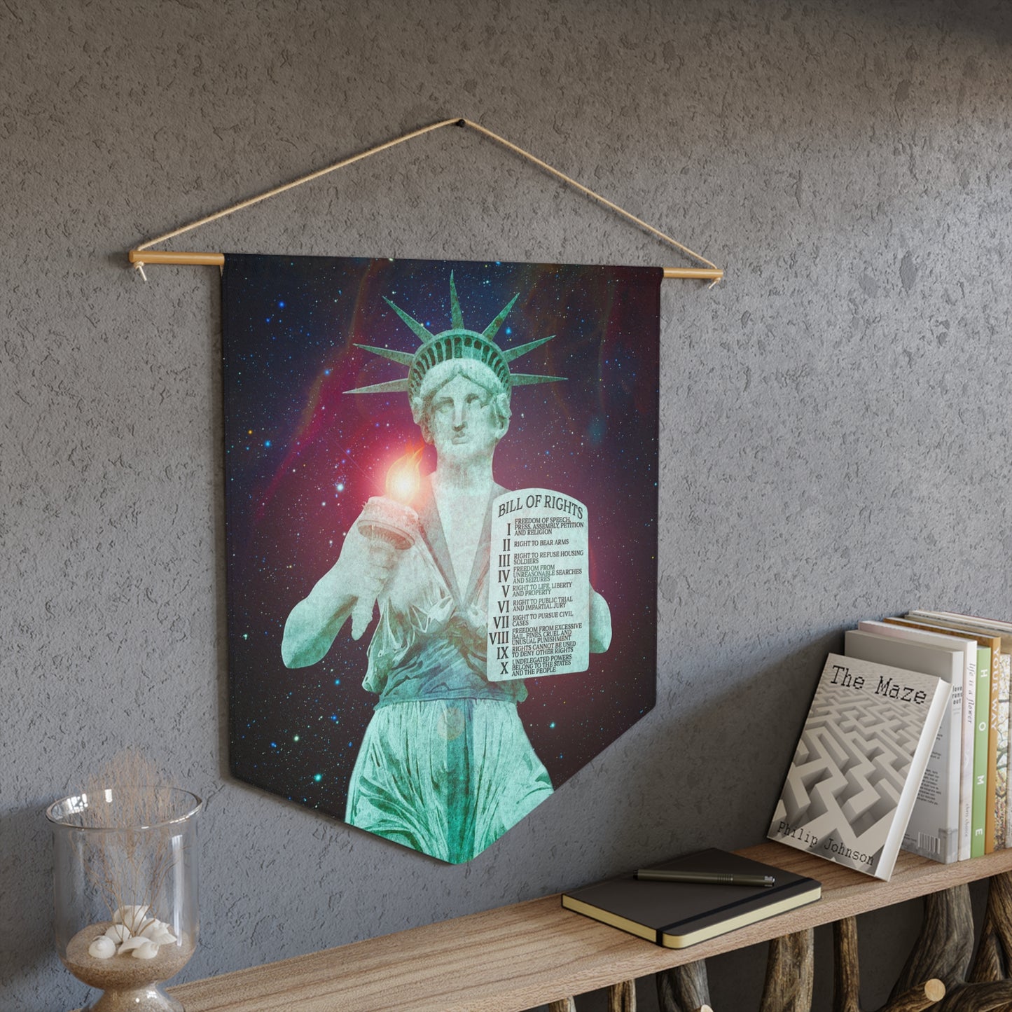 Divine Lady Liberty Wood + Twine Tapestry