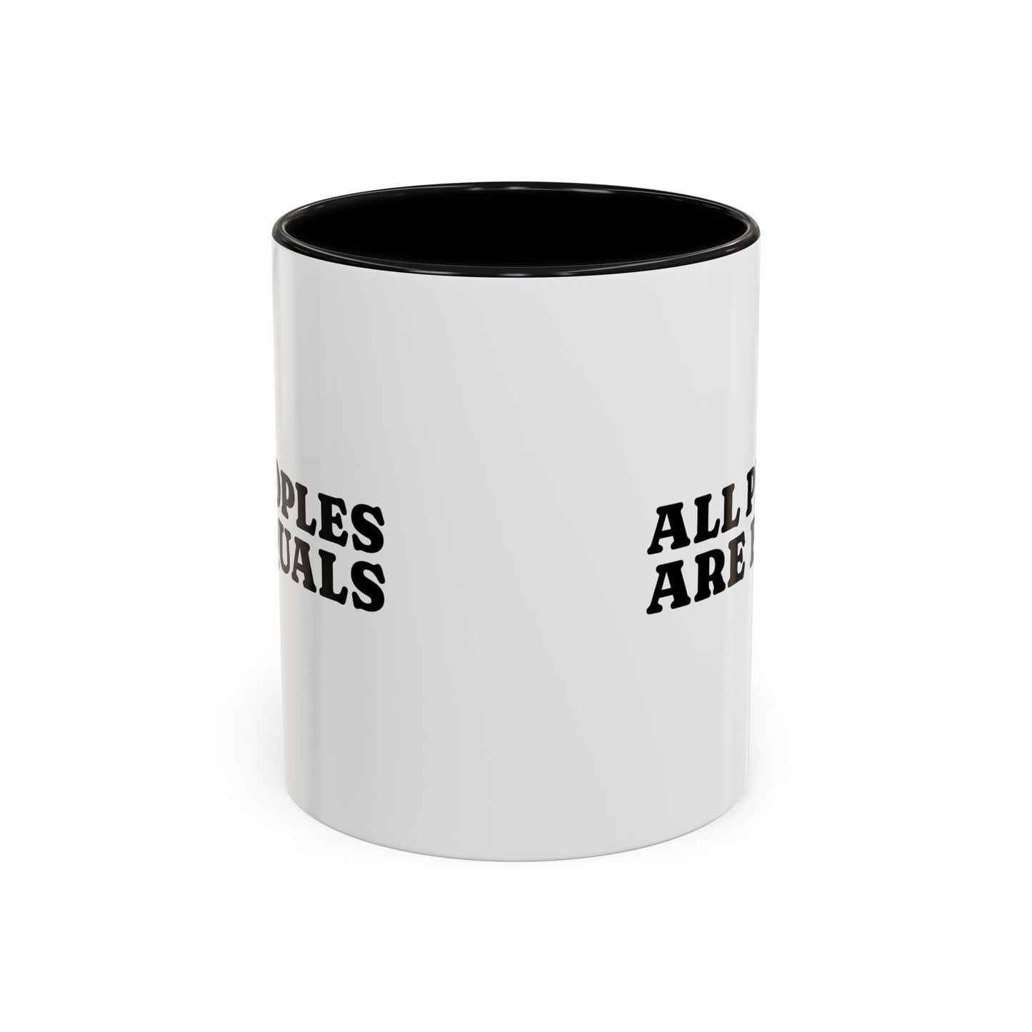 All People Are Equals Black Handle Ceramic Mug (11, 15oz)