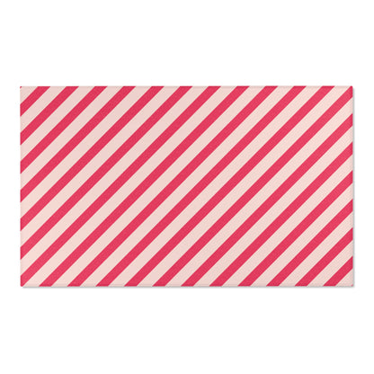 Diagonal Pink Stripes Indoor Rug